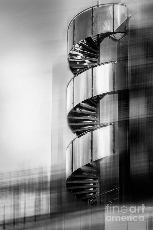 Stairs Art Print featuring the photograph Urban Drill - C - Bw by Hannes Cmarits