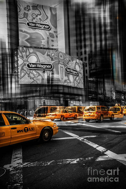 Nyc Art Print featuring the photograph Van Wagner - Colorkey by Hannes Cmarits
