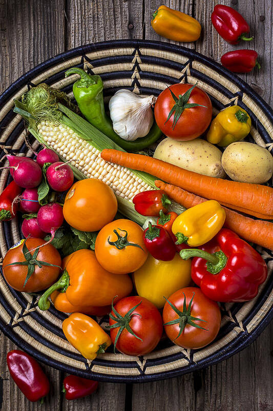 Vegetable Art Print featuring the photograph Vegetable basket  by Garry Gay