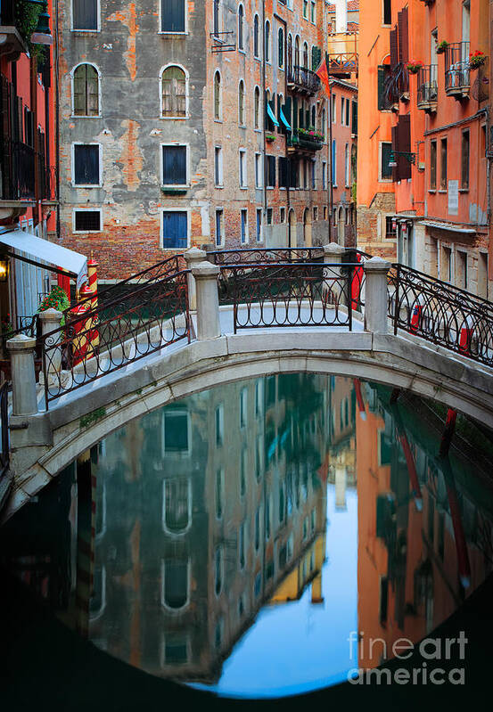 Europe Art Print featuring the photograph Venice Bridge by Inge Johnsson
