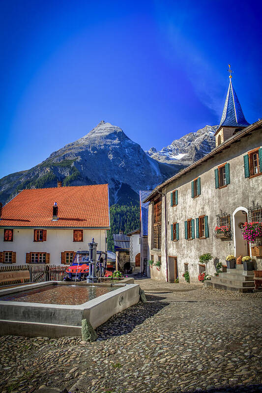 Mountains Art Print featuring the photograph Village Square by Thomas Nay