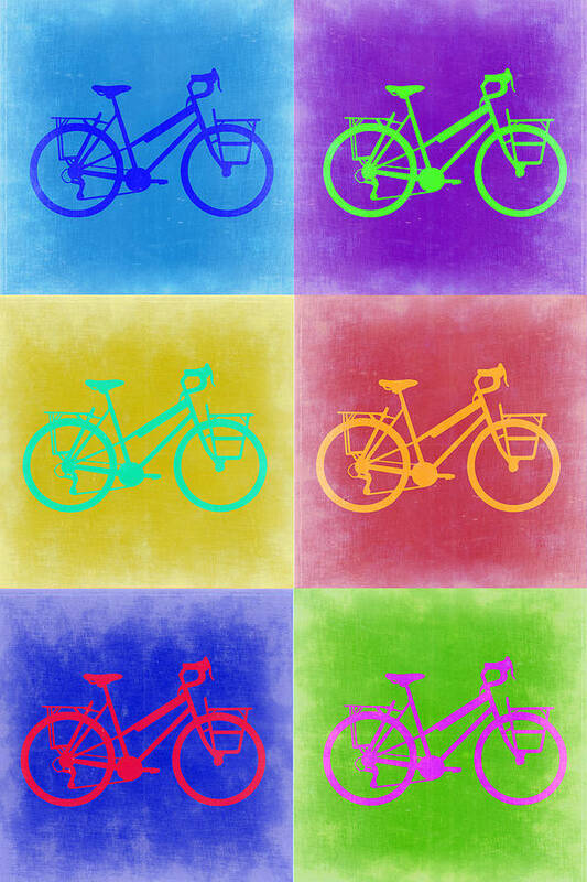 Vintage Bicycle Art Print featuring the painting Vintage Bicycle Pop Art 2 by Naxart Studio