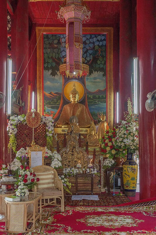 Scenic Art Print featuring the photograph Wat Chedi Liem Phra Wihan Buddha Image DTHCM0827 by Gerry Gantt
