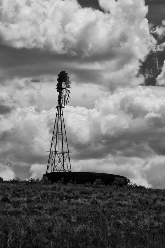 Colorado Photographs Art Print featuring the photograph Water Tank And Windmill by Gary Benson