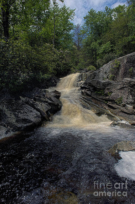 West Virgina Waterfalls Art Print featuring the photograph Waterfall on Big Run River stream by Dan Friend