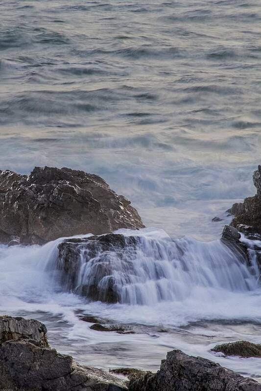 Waves Breaking On Rocks Art Print featuring the photograph Waves breaking off Marginal Way by Nautical Chartworks