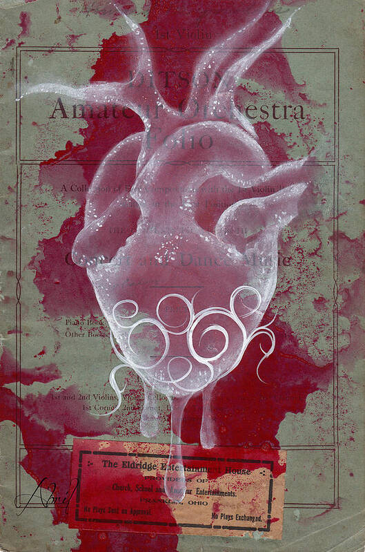 Heart Art Print featuring the painting White Heart by Abril Andrade