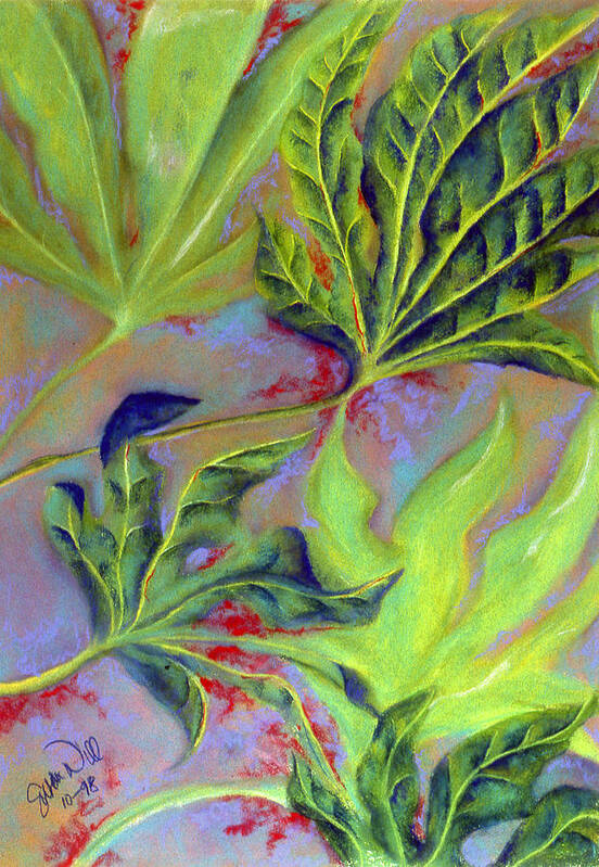 Leaves Art Print featuring the pastel Windy by Susan Will