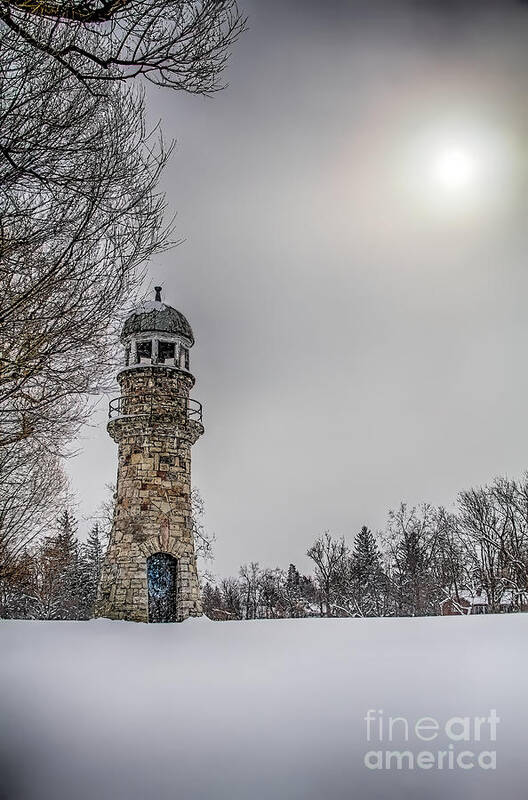 Winter Lighthouse Art Print featuring the photograph Winter Lighthouse by Jim Lepard