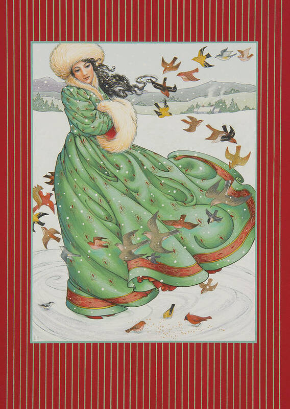 Christmas Card Art Print featuring the painting Winter Vogue by Lynn Bywaters