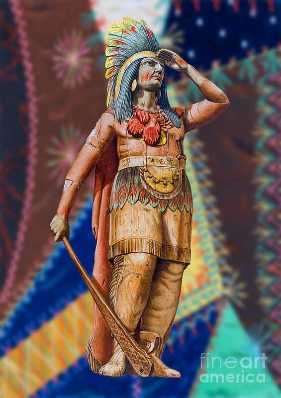 America Art Print featuring the painting Wooden American Indian by Vincent Monozlay