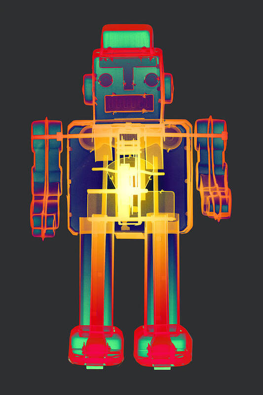 X-ray Art Art Print featuring the digital art X-ray Robot BB No.1 by Roy Livingston