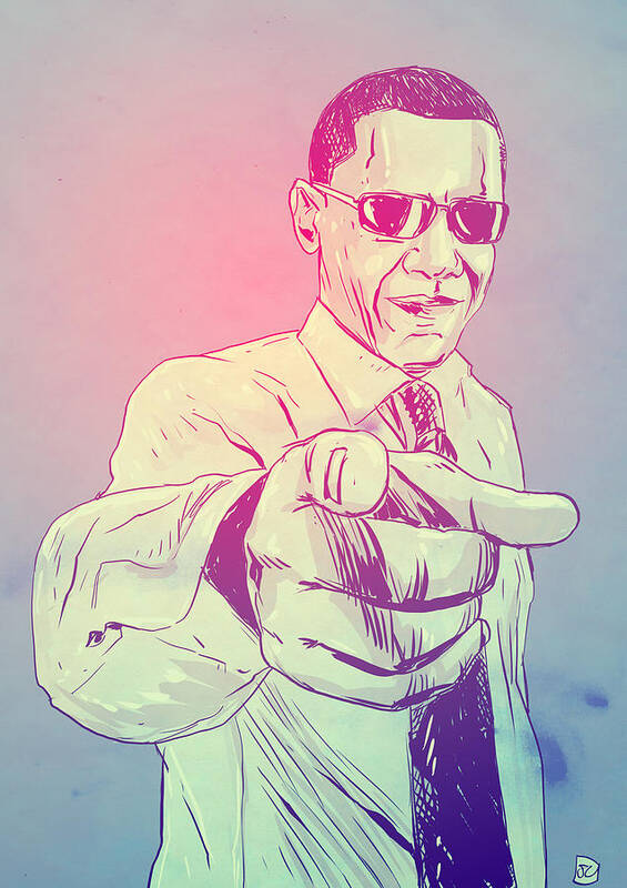Usa President Art Print featuring the drawing Yes You Can by Giuseppe Cristiano