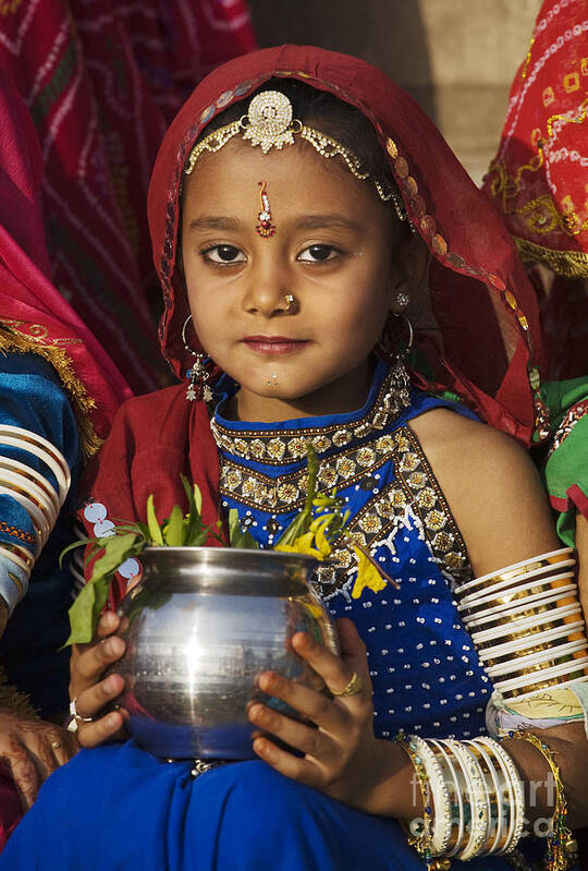 Craig Lovell Art Print featuring the photograph Young Rajathani At Mewar Festival - Udaipur India by Craig Lovell