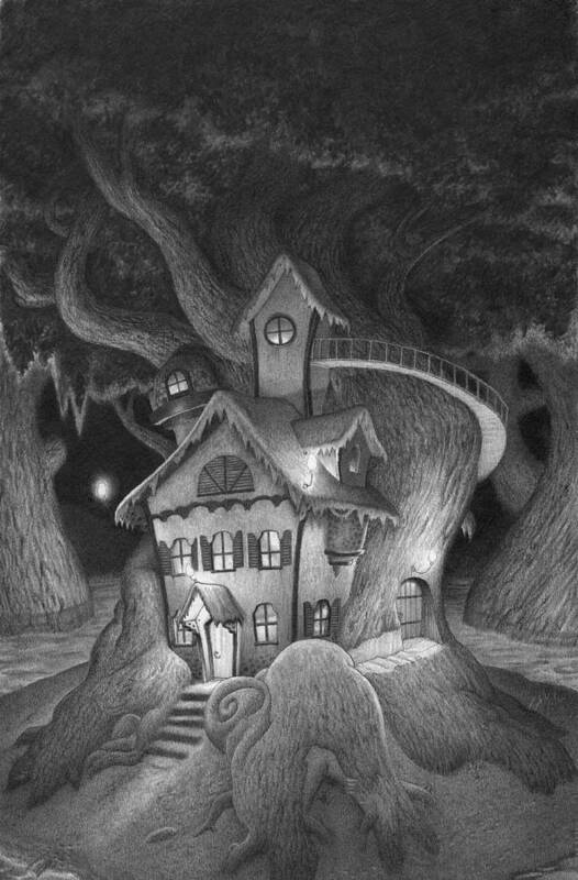 Hauted House Art Print featuring the painting Zelma's House by Richard Moore