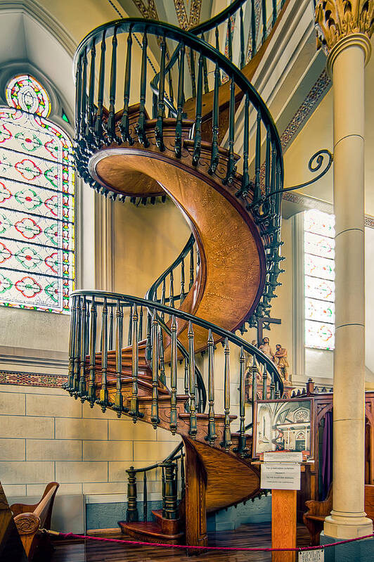 2011 Art Print featuring the photograph Loretto Chapel Staircase by Anna Rumiantseva