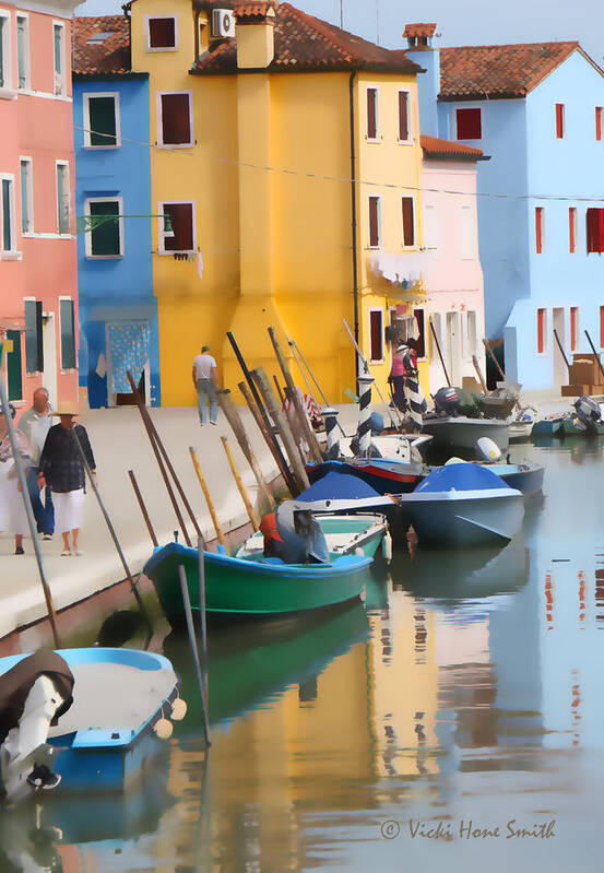 Europe Art Print featuring the photograph Burano Canal Scene by Vicki Hone Smith