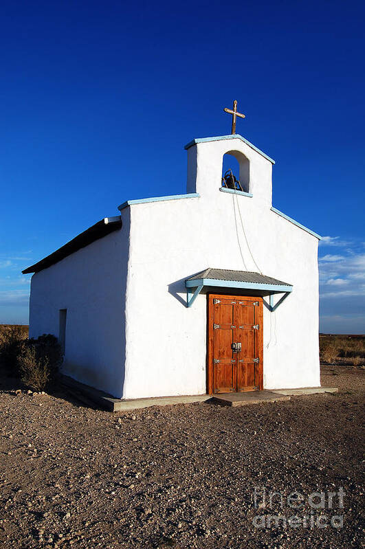 Travelpixpro West Texas Art Print featuring the photograph Calera Mission Chapel in West Texas #3 by Shawn O'Brien