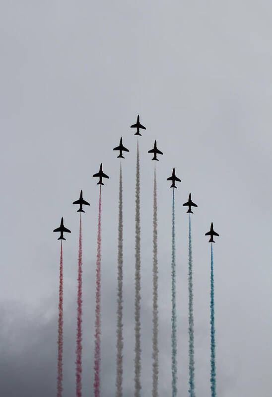 Red Arrows Art Print featuring the photograph Red Arrows vertical #1 by Jasna Buncic