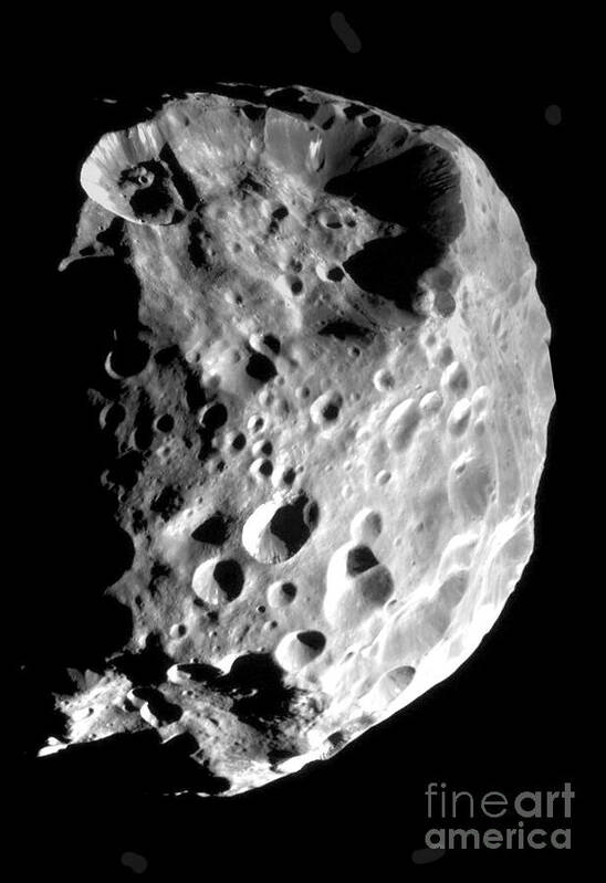 11 June 2004 Art Print featuring the photograph Saturns Moon Phoebe by NASA Science Source