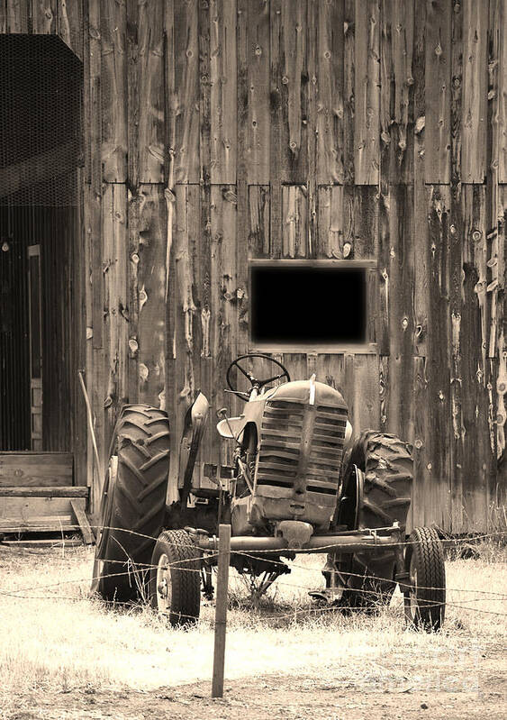 Fine Art Art Print featuring the photograph Tractor and The Barn #1 by Donna Greene