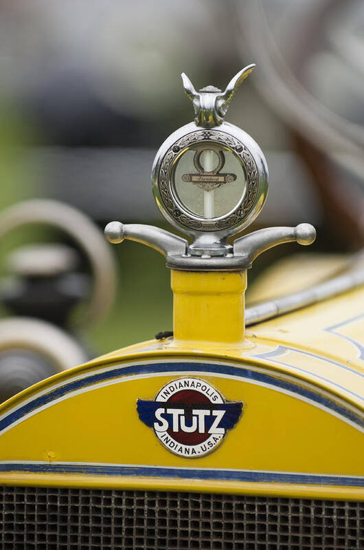 1914 Stutz Series E Bearcat Art Print featuring the photograph 1914 Stutz Series E Bearcat Hood Ornament by Jill Reger