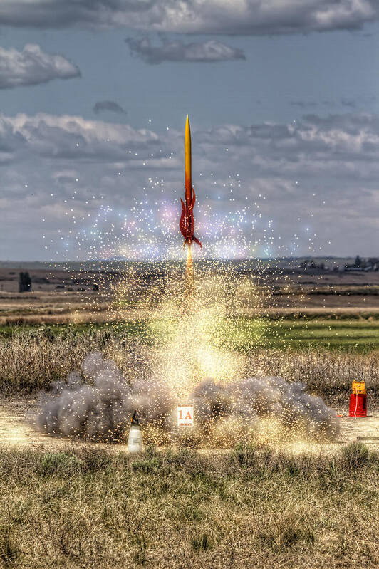 Hdr Art Print featuring the photograph 3 2 1 Launch by Brad Granger