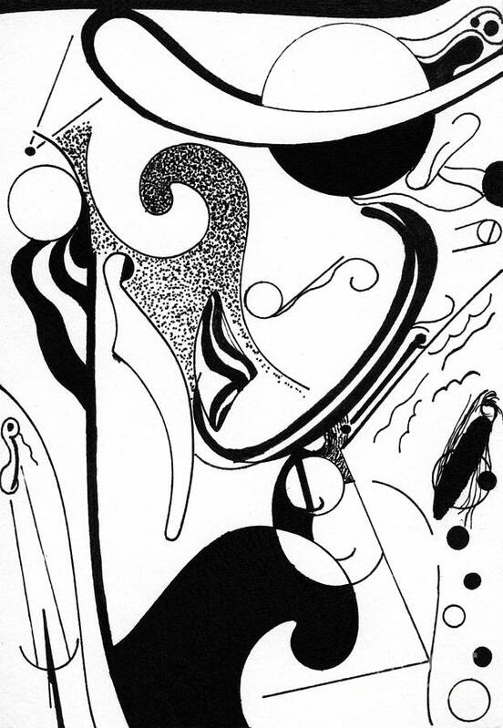 Pen And Ink Art Print featuring the drawing Abstract Postcard 5 by Christine Perry