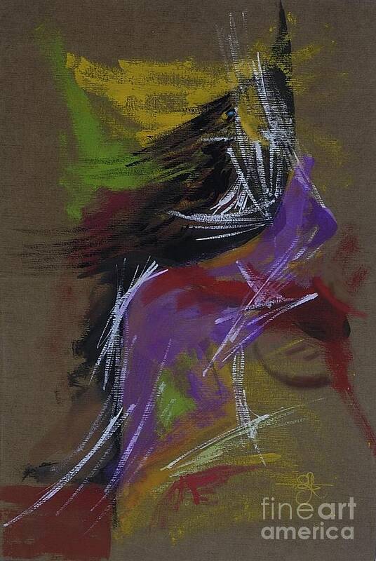 Sketch Brush Strokes Speed Pose Standing Abstract Art Print featuring the painting Abstract Woman by Vilas Malankar