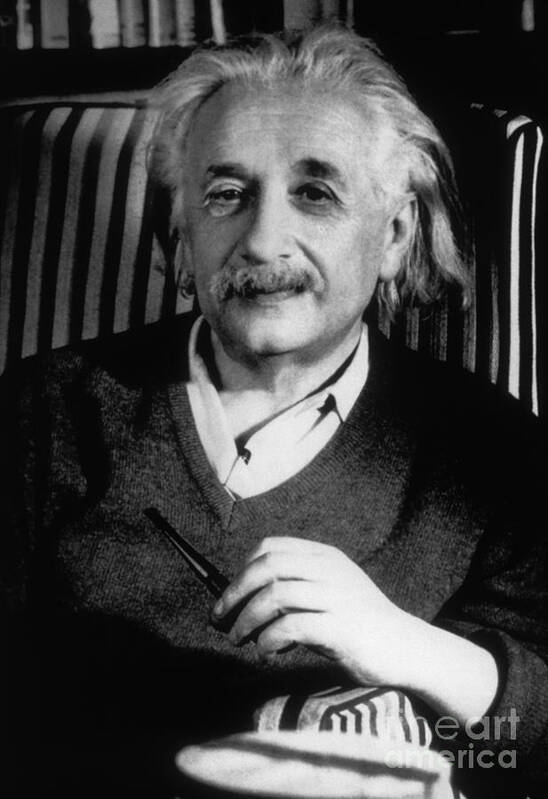 Science Art Print featuring the photograph Albert Einstein, German-american by Science Source