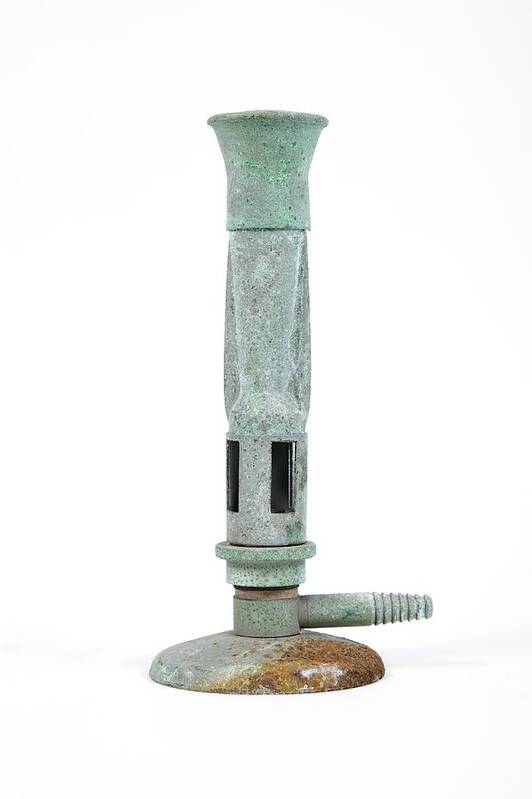 Bunsen Burner Art Print featuring the photograph Antique Bunsen Burner by Gregory Davies, Medinet Photographics