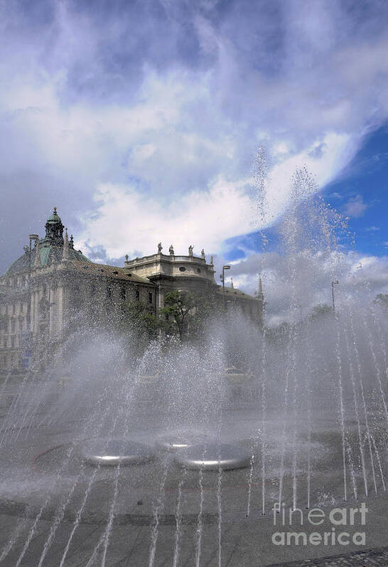 Bavaria Art Print featuring the photograph Atmospheric fountain by Andrew Michael