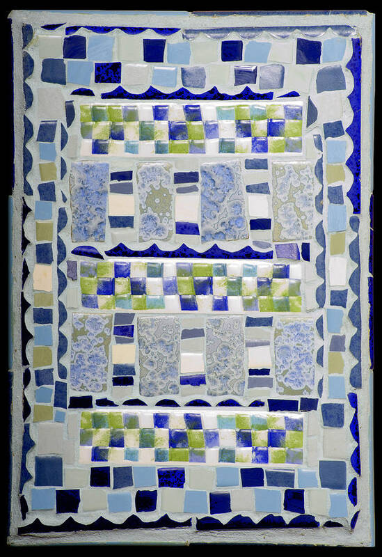 Blue Mosaic Art Print featuring the photograph Blue Mosaic by Lou Ann Bagnall
