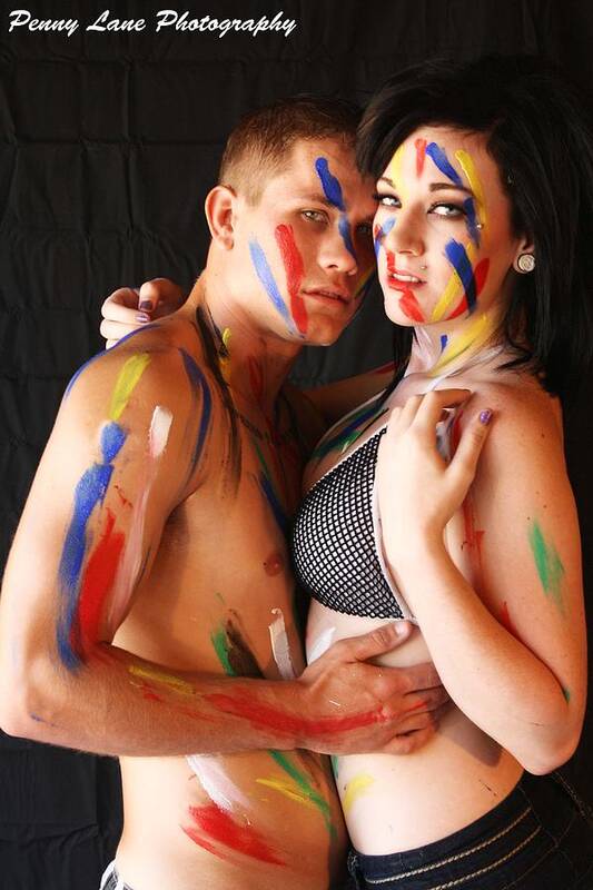 Body Paint Couple Art Print