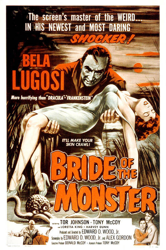 1950s Poster Art Art Print featuring the photograph Bride Of The Monster, Bela Lugosi, 1955 by Everett