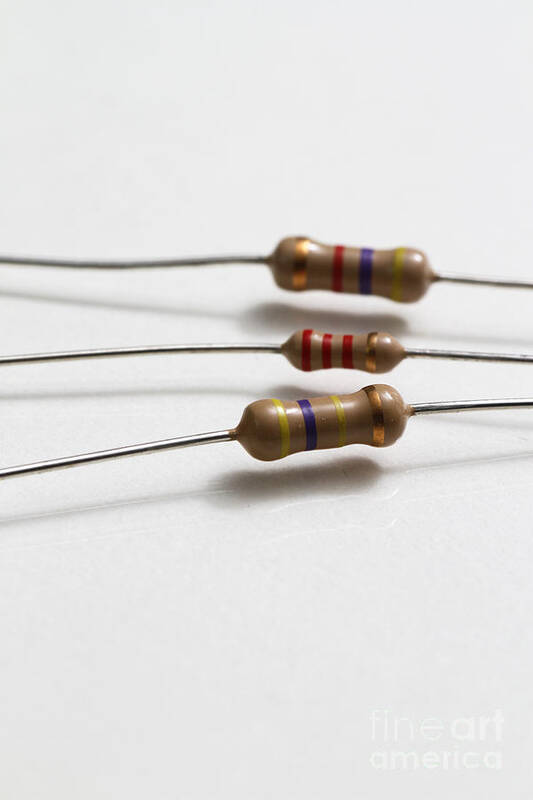 Component Art Print featuring the photograph Carbon Film Resistors by Photo Researchers, Inc.