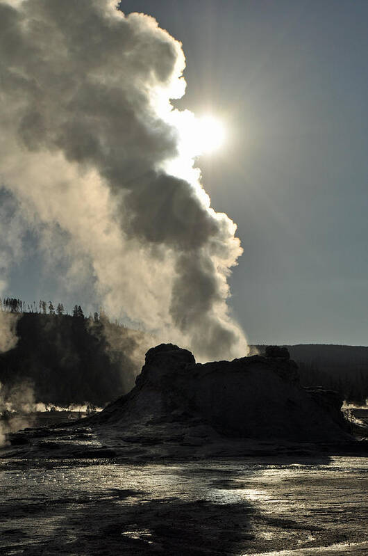 Yellowstone Art Print featuring the photograph Castle Geyser Morning II by Bruce Gourley
