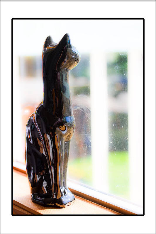 Ceramic Cat Art Print featuring the photograph Cat At The Window by Marie Jamieson