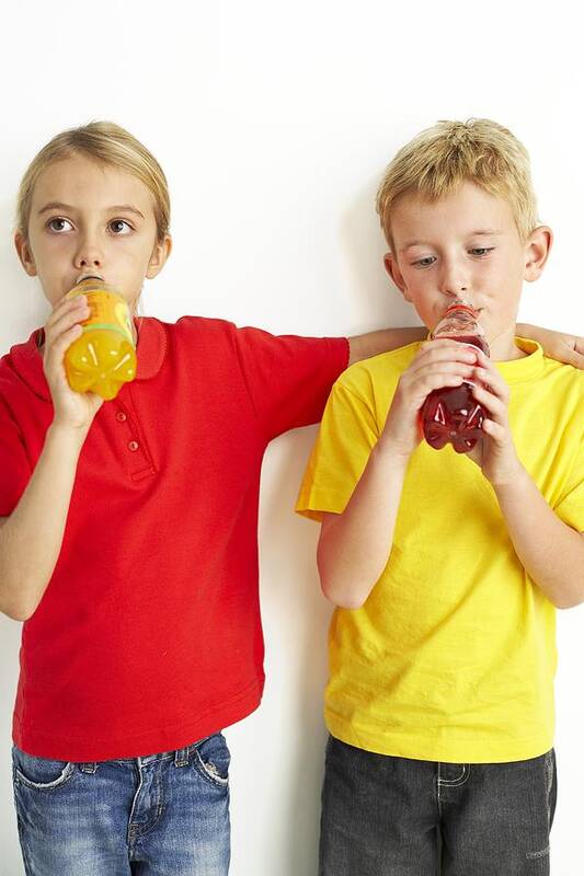 Bottle Art Print featuring the photograph Children Drinking Squash by Ian Boddy