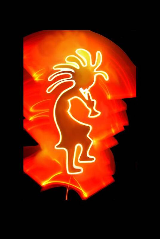 Light Art Art Print featuring the mixed media Female Kokopelli by Mark Bell