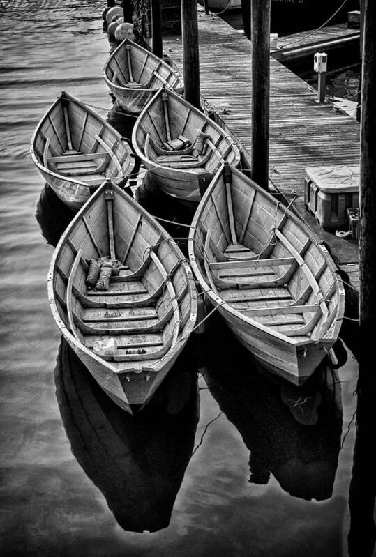 Black And White Art Print featuring the photograph Fishing Dories by Fred LeBlanc