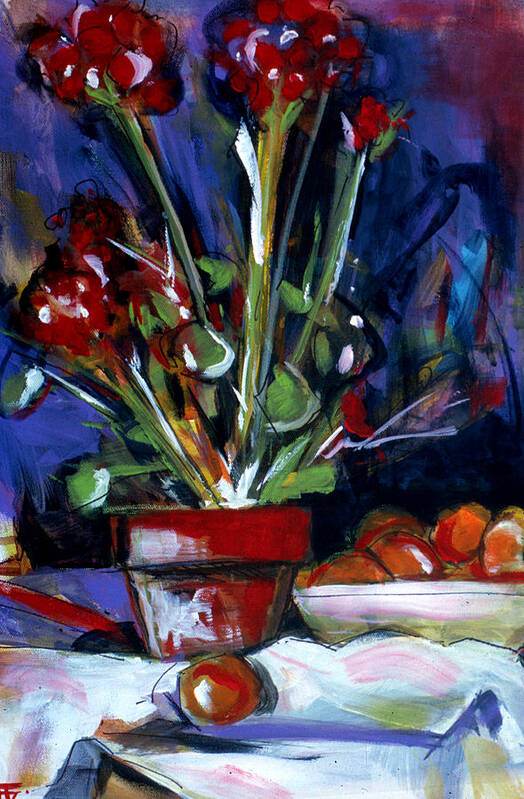 Flower Pot Art Print featuring the painting Flower Pot by John Gholson