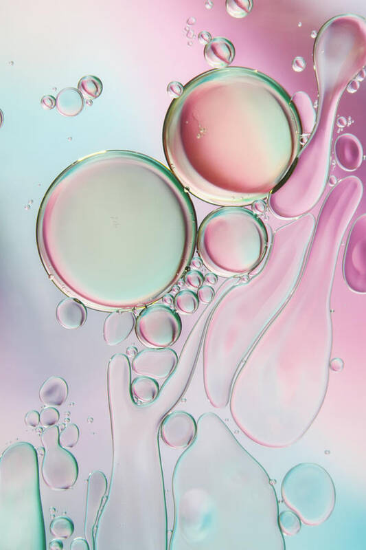 Oil Art Print featuring the photograph Girly Girly Bubble Abstract by Sharon Johnstone