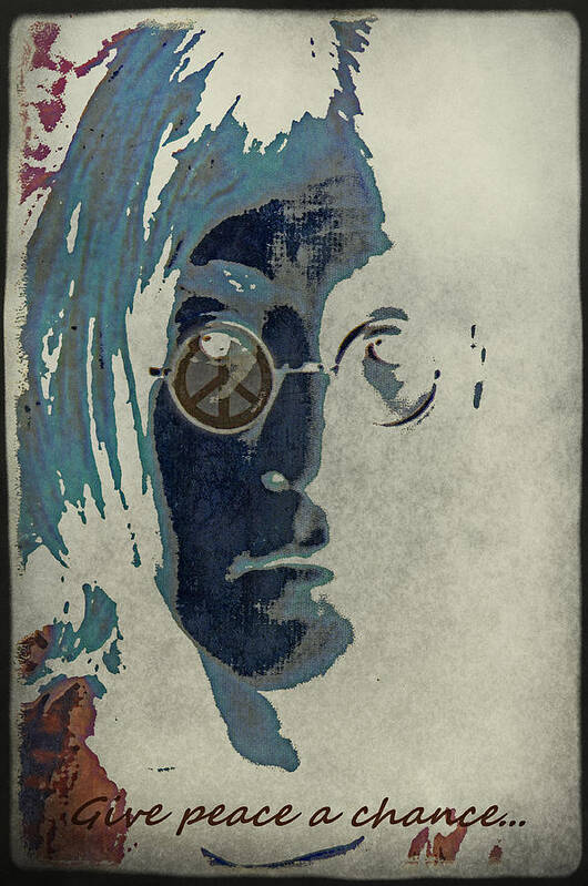 John Lennon Art Print featuring the digital art Give peace a chance... by Marie Gale