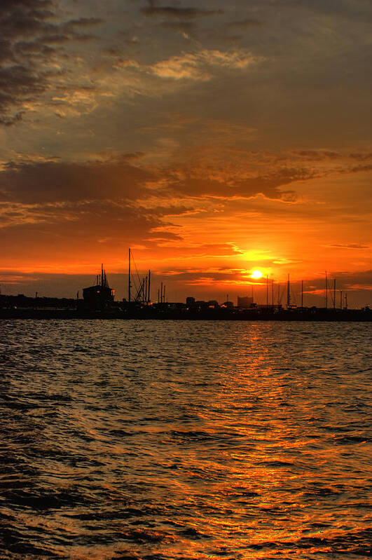 Sunrise Art Print featuring the photograph Harbor Sunrise by Beth Gates-Sully