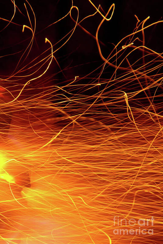 Ablaze Art Print featuring the photograph Hot Sparks by Carlos Caetano