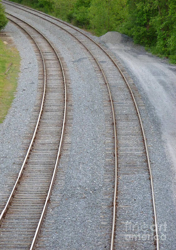 Railroad Art Print featuring the photograph I curve to the left 4 by Mark Dodd