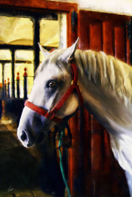 Horse Art Print featuring the painting Lipicaner by Tatiana Fess