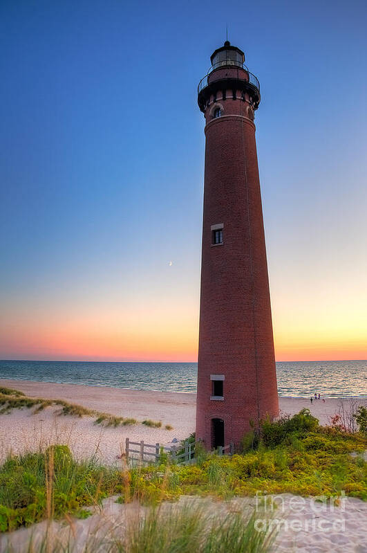 Beach Art Print featuring the photograph Little Sable Point Light Station by Larry Carr