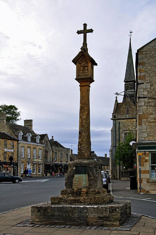 The Cotswolds Art Print featuring the photograph Market Cross - Stow-on-the-Wold by Rod Johnson